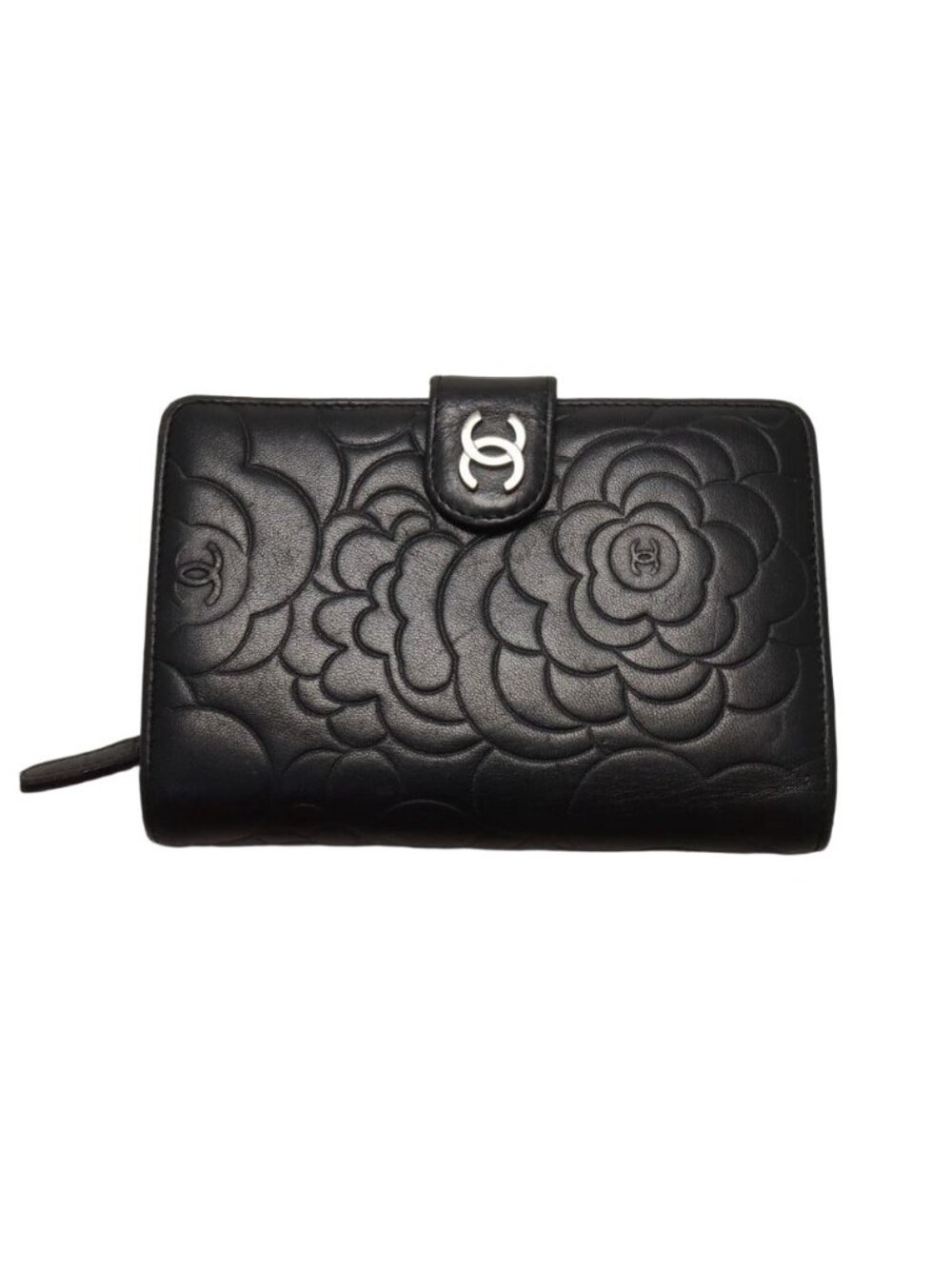 Chanel Camellia Lambskin Bifold Wallet